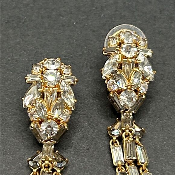 J. Crew Lever Back Crystal Sparkle Drop Earrings - Picture 2 of 7